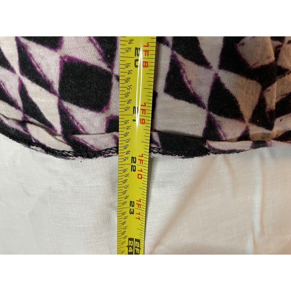 Daisy Fuentes Size XLarge Short Sleeve Shirt Purple Geometric Shapes - Picture 4 of 5